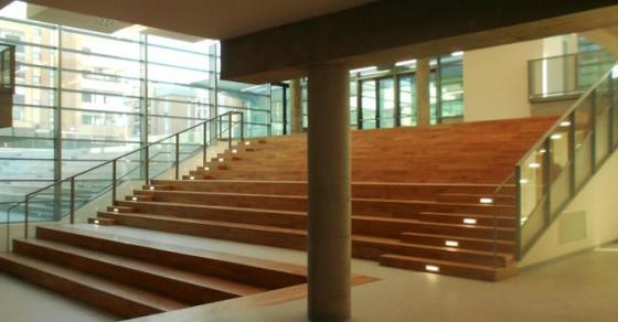 Detail of Herman Hertzberger's 2010 Scuola Petrocelli, La Romanina, Rome.