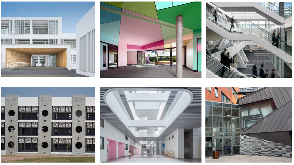 A composite image of 6 different schools.